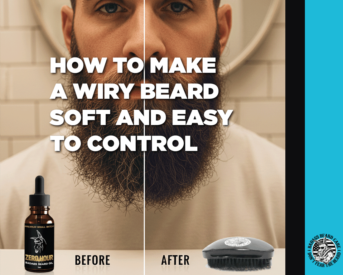 Before and After Beard Oil, Scraggly, to Tame and Nourished
