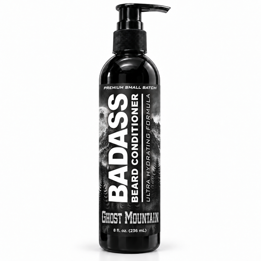 Ghost Mountain Beard Conditioner pump bottle, front label