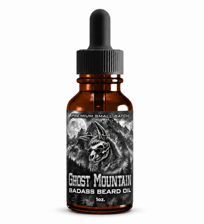 Ghost Mountain Beard Oil bottle on a white background